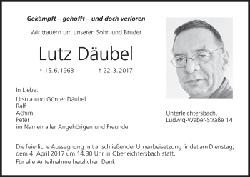 Anzeige von Lutz Däubel von MGO