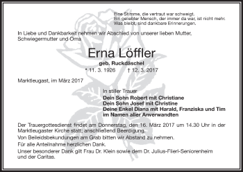 Anzeige von Erna Löffler von MGO