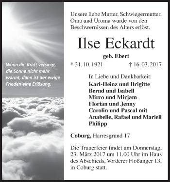 Anzeige von Ilse Eckardt von MGO