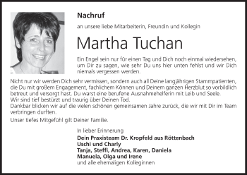 Anzeige von Martha Tuchan von MGO