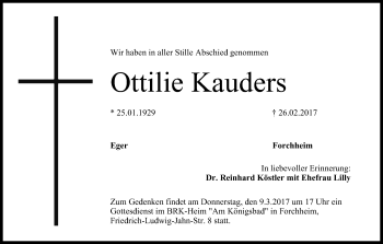 Anzeige von Ottilie Kauders von MGO