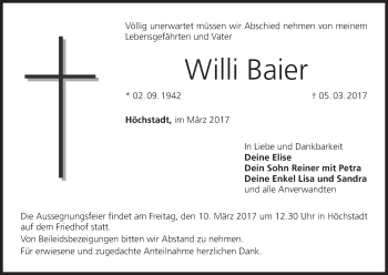 Anzeige von Willi Baier von MGO