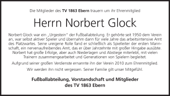 Anzeige von Norbert Glock von MGO