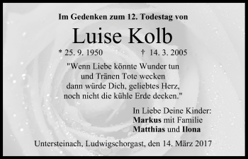 Anzeige von Luise Kolb von MGO