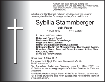 Anzeige von Sybilla Stammberger von MGO