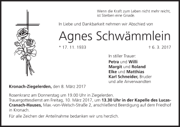 Anzeige von Agnes Schwämmlein von MGO
