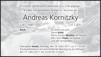 Anzeige von Andreas Kornitzky von MGO