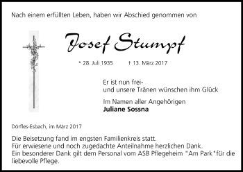 Anzeige von Josef Stumpf von MGO