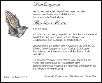 Anzeige von Barbara Mattes von MGO