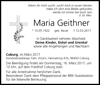 Anzeige von Maria Geithner von MGO