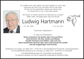 Anzeige von Ludwig Hartmann von MGO