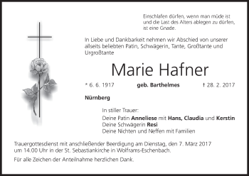 Anzeige von Marie Hafner von MGO