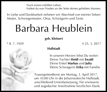 Anzeige von Barbara Heublein von MGO