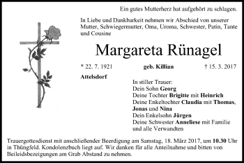 Anzeige von Margareta Rünagel von MGO