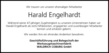 Anzeige von Harald Engelhardt von MGO