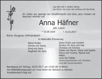 Anzeige von Anna Häfner von MGO
