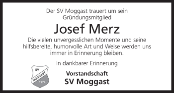 Anzeige von Josef Merz von MGO