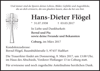 Anzeige von Hans-Dieter Flögel von MGO