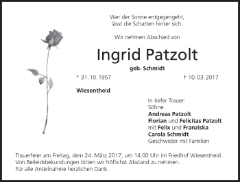 Anzeige von Ingrid Patzolt von MGO