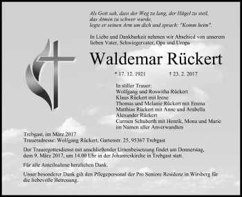 Anzeige von Waldemar Rückert von MGO