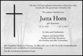 Anzeige von Jutta Horn von MGO