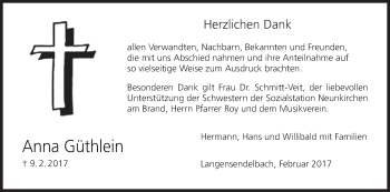 Anzeige von Anna Güthlein von MGO