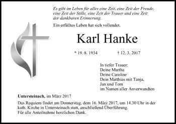 Anzeige von Karl Hanke von MGO