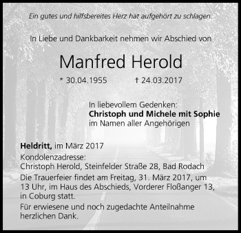 Anzeige von Manfred Herold von MGO