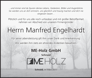 Anzeige von Manfred Engelhardt von MGO
