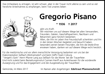 Anzeige von Gregorio Pisano von MGO