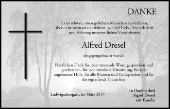 Anzeige von Alfred Dresel von MGO