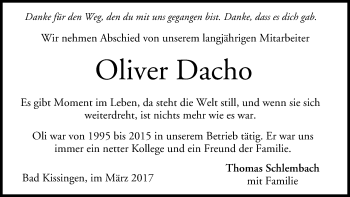 Anzeige von Oliver Dacho von MGO