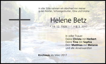Anzeige von Helene Betz von MGO