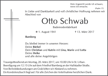Anzeige von Otto Schwab von MGO
