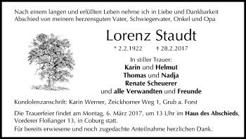 Anzeige von Lorenz Staudt von MGO