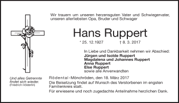 Anzeige von Hans Ruppert von MGO
