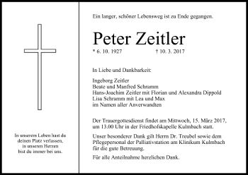 Anzeige von Peter Zeitler von MGO