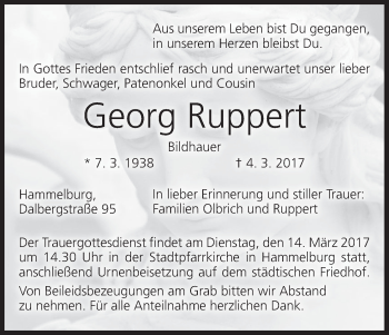 Anzeige von Georg Ruppert von MGO