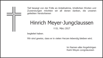 Anzeige von Hinrich Meyer-Jungclaussen von MGO