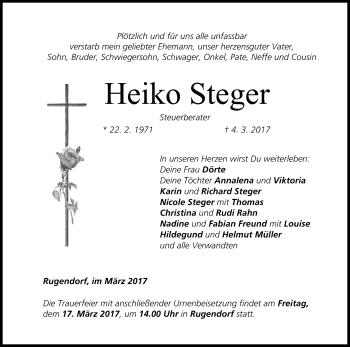 Anzeige von Heiko Steger von MGO