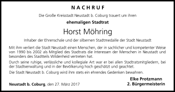 Anzeige von Horst Möhring von MGO