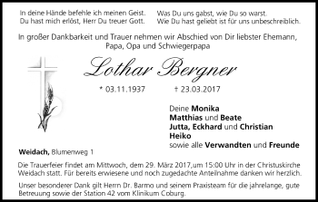 Anzeige von Lothar Bergner von MGO