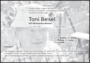 Anzeige von Toni Beisel von MGO