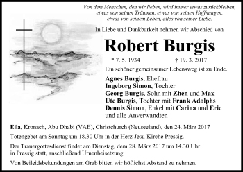 Anzeige von Robert Burgis von MGO