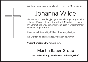 Anzeige von Johanna Wilde von MGO