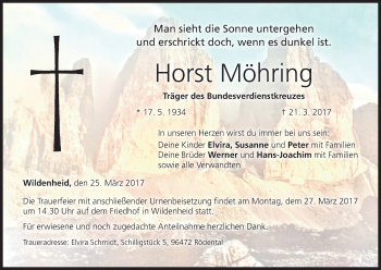 Anzeige von Horst Möhring von MGO
