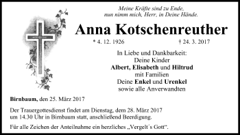 Anzeige von Anna Kotschenreuther von MGO