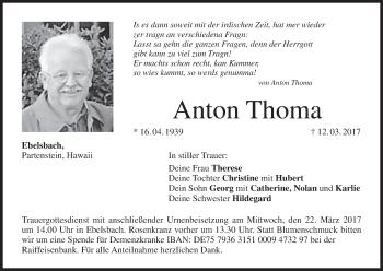Anzeige von Anton Thoma von MGO