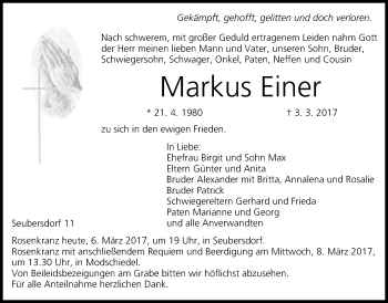 Anzeige von Markus Einer von MGO