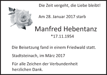 Anzeige von Manfred Hebentanz von MGO